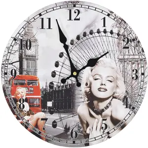 Comparateur de prix : vidaXL Horloge murale vintage Marilyn Monroe 30 cm