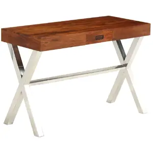 vidaXL Bureau Bois d'acacia solide avec finition miel 110x50x76 cm pas cher