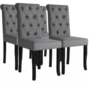 Comparateur de prix : vidaXL Chaises à manger lot de 4 gris foncé tissu
