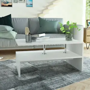 vidaXL Table basse Bois d'ingénierie 90x59x42 cm Blanc pas cher