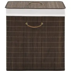 Comparateur de prix : vidaXL Panier à linge rectangulaire Bambou Marron foncé