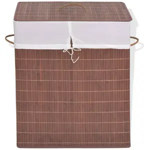 Comparateur de prix : vidaXL Panier à linge rectangulaire Bambou Marron