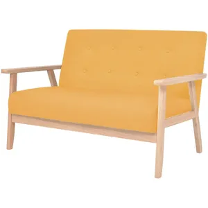 vidaXL Ensemble de canapé 2 pcs Tissu jaune pas cher