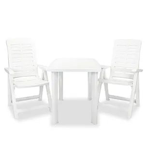 Comparateur de prix : vidaXL Vidaxl Ensemble De Bistro 3 Pcs Plastique Blanc
