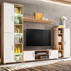 Comparateur de prix : vidaXL Meuble TV mural avec lumière LED Chêne sonoma et blanc