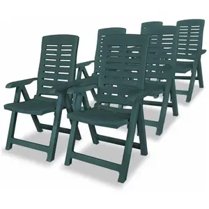 Comparateur de prix : vidaXL Vidaxl Chaises Inclinables De Jardin Lot De 6 Plastique Vert