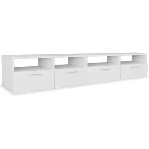 vidaXL Meubles TV 2 pcs Bois d’ingénierie 95x35x36 cm Blanc pas cher