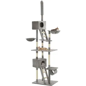 Comparateur de prix : vidaXL Arbre à chat avec griffoirs en sisal 230-260 cm Gris