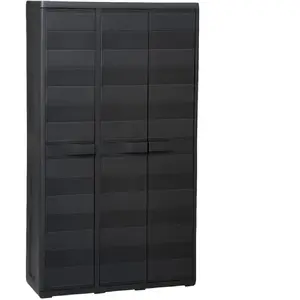 Comparateur de prix : vidaXL Armoire de rangement de jardin avec 4 étagères Noir