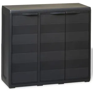 Comparateur de prix : vidaXL Armoire de rangement de jardin avec 2 étagères Noir
