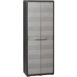 Comparateur de prix : vidaXL Armoire de rangement de jardin avec 3 étagères Noir et gris