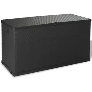 Comparateur de prix : vidaXL Boîte de stockage de jardin Anthracite 120x56x63 cm PP Rotin