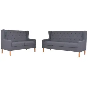 vidaXL Ensemble de canapés 2 pcs Tissu Gris pas cher