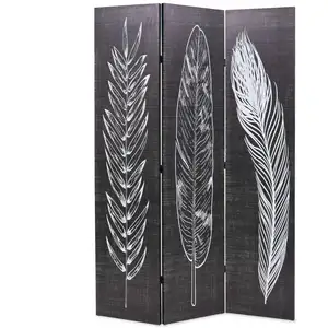 Comparateur de prix : vidaXL Cloison de séparation pliable 120 x 170 cm Plumes Noir et blanc