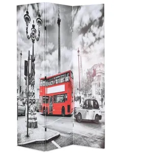 Comparateur de prix : vidaXL Cloison de séparation 120 x 170 cm Bus londonien Noir et blanc