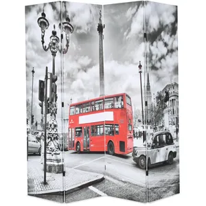 Comparateur de prix : vidaXL Cloison de séparation 160 x 170 cm Bus londonien Noir et blanc