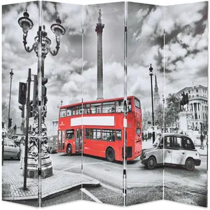 Comparateur de prix : vidaXL Cloison de séparation 200 x 170 cm Bus londonien Noir et blanc