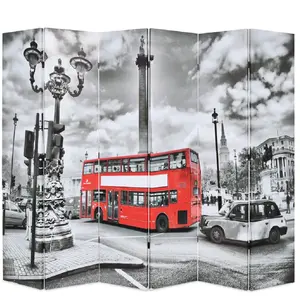 Comparateur de prix : vidaXL Cloison de séparation 228 x 170 cm Bus londonien Noir et blanc