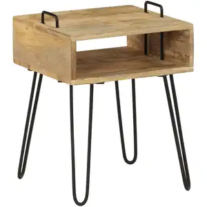 vidaXL Table de chevet Bois de manguier massif 40 x 34 x 47 cm pas cher