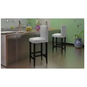 Comparateur de prix : vidaXL Tabourets de bar lot de 2 blanc similicuir