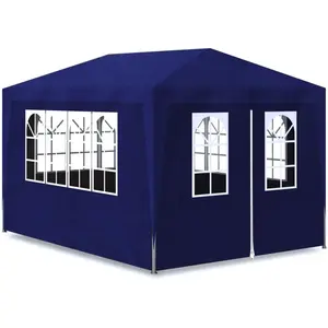 Comparateur de prix : VIDAXL Tonnelle Jardin Tente Réception Chapiteau Bleu 3x4 m Terrasse Pavillon