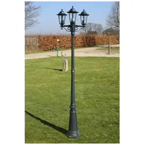 Comparateur de prix : vidaXL Lampadaire de jardin 3 bras 215 cm Vert foncé/Noir Aluminium
