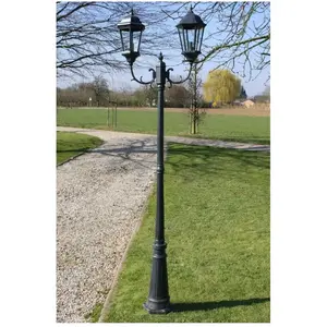 Comparateur de prix : vidaXL Lampadaire de jardin 2 bras 230 cm Vert foncé/Noir Aluminium