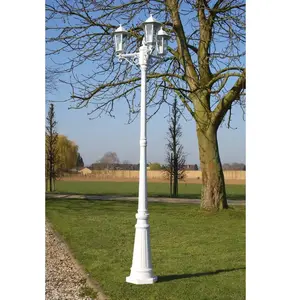 Comparateur de prix : vidaXL Lampadaire de jardin 3 bras 215 cm Blanc Aluminium