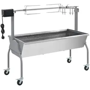 Comparateur de prix : vidaXL Rôtissoire pour barbecue électrique Acier inoxydable