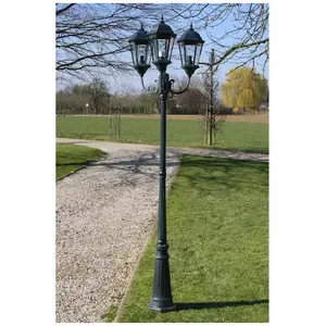 Comparateur de prix : vidaXL Lampadaire de jardin 3 bras 230 cm Vert foncé/Noir Aluminium