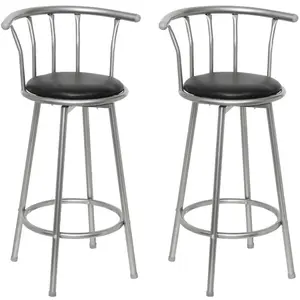 Comparateur de prix : vidaXL Tabourets de bar 2 pcs Noir Similicuir