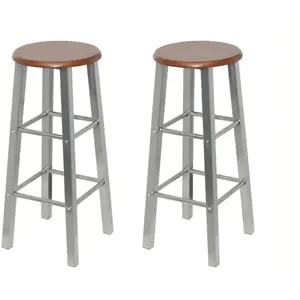 Comparateur de prix : vidaXL Tabouret de bar lot de 2 métal avec siège en MDF