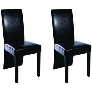 vidaXL Chaises à manger lot de 2 noir similicuir pas cher