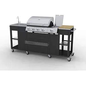 Comparateur de prix : vidaXL Barbecue de cuisine d'extérieur Montana 4 brûleurs