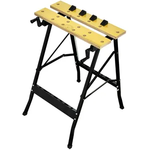 VIDAXL Etabli Pliable Banc Travail de Serrage Plan de Table Bricolage Garages 140096 pas cher