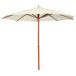 vidaXL Parasol 300x258 cm Blanc sable
