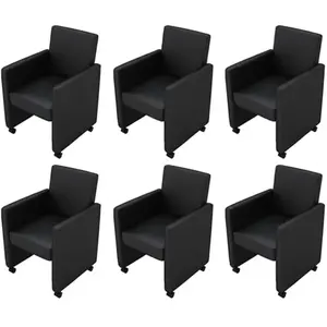 Comparateur de prix : vidaXL Chaises à manger lot de 6 noir similicuir