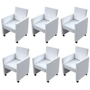 Comparateur de prix : vidaXL Chaises à manger lot de 6 blanc similicuir