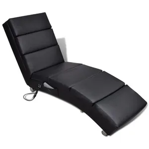 Comparateur de prix : vidaXL Chaise longue de massage Noir Similicuir