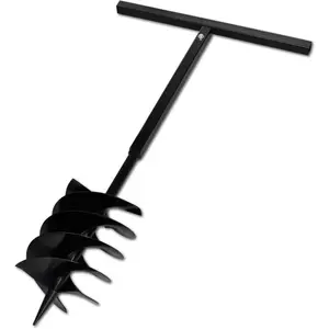 vidaXL Tarière de sol avec mèche de tarière 200 mm Acier Noir pas cher