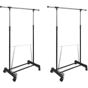 Comparateur de prix : vidaXL Porte-manteaux réglables 2 pcs 1 rail d'accrochage