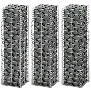Comparateur de prix : vidaXL Jeu de panier de gabion 3 pcs Fil galvanisé 25 x 25 x 100 cm