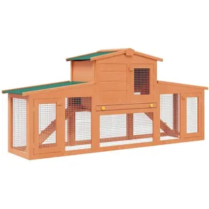 vidaXL Clapier large pour petits animaux avec toits Bois pas cher