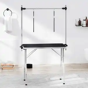 Comparateur de prix : vidaXL Table de Toilettage Ajustable pour Chiens Chats 2 Potences