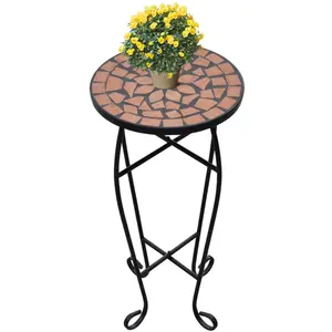 vidaXL Table d'appoint Mosaïque Terre cuite pas cher