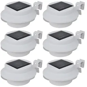 Comparateur de prix : vidaXL Lampes solaires 6 pcs pour clôture gouttière Blanc