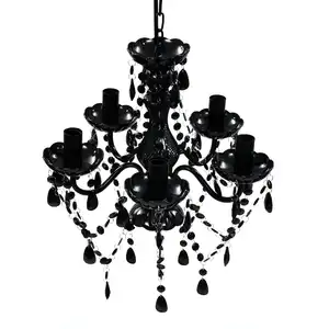 Comparateur de prix : vidaXL Lustre avec 5 ampoules Crystal noir