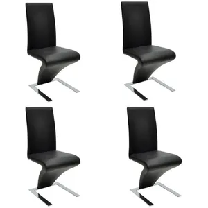 vidaXL Chaises à manger lot de 4 noir similicuir pas cher