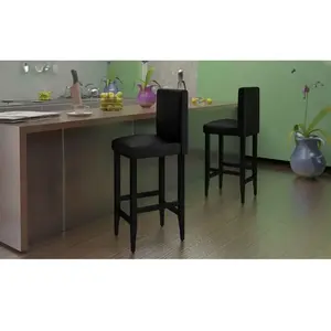 Comparateur de prix : vidaXL Tabourets de bar lot de 4 noir similicuir