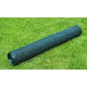 Comparateur de prix : vidaXL Grillage à poule avec revêtement en PVC 25x0,75 m vert